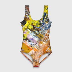 Купальник-боди 3D женский Живая Абстракция: Поток Цветов и Форм в Постоянном, цвет: 3D-принт