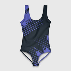 Женский купальник-боди Абстрактная текстура в синем