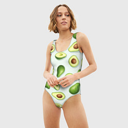 Купальник-боди 3D женский Авокадо - паттерн, цвет: 3D-принт — фото 2