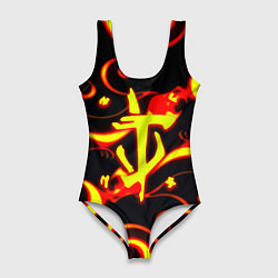 Купальник-боди 3D женский Doom dragon steel fire, цвет: 3D-принт
