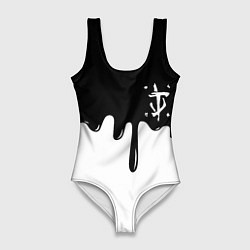 Женский купальник-боди Doom logo жидкие краски