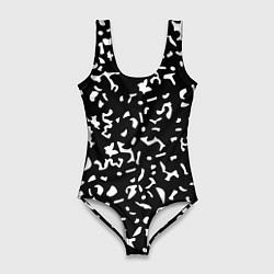 Женский купальник-боди Черный камуфляж