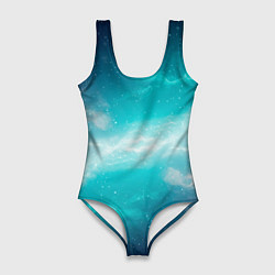 Купальник-боди 3D женский Галактическое сияние небес, цвет: 3D-принт