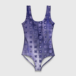 Женский купальник-боди Геометрический градиент фиолетовый