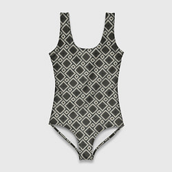 Женский купальник-боди Текстура из ромбов