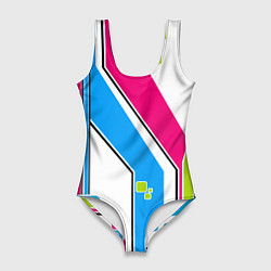 Купальник-боди 3D женский Цветное абстрактное искусство, цвет: 3D-принт