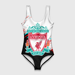 Купальник-боди 3D женский Ливерпуль текстура глитч краски, цвет: 3D-принт