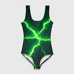 Женский купальник-боди Зеленый неон из плит