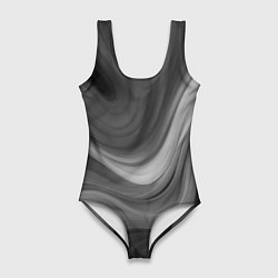 Женский купальник-боди Серые волны абстракция однотонная