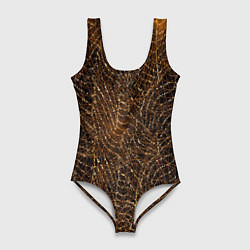 Женский купальник-боди Золотая сеть
