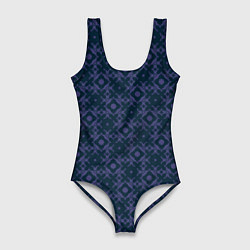 Купальник-боди 3D женский Геометрический монохромный паттерн, цвет: 3D-принт