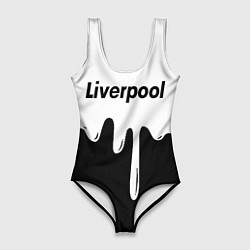 Купальник-боди 3D женский Liverpool жидкие краски всплеск, цвет: 3D-принт