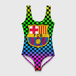 Купальник-боди 3D женский Barcelona gradient neon, цвет: 3D-принт