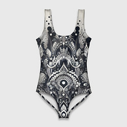 Купальник-боди 3D женский Abstract pattern - graffiti, цвет: 3D-принт