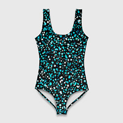 Женский купальник-боди Голубые неоновые крапинки