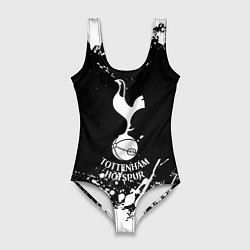 Купальник-боди 3D женский Тоттенхэм Хотспур белые краски, цвет: 3D-принт
