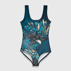 Купальник-боди 3D женский Акварельный попугай, цвет: 3D-принт