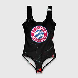 Купальник-боди 3D женский Бавария Мюнхен штрихи красок, цвет: 3D-принт