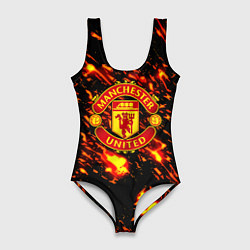 Женский купальник-боди Манчестер Юнайтед огненные краски