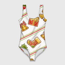 Женский купальник-боди Рождественский дух