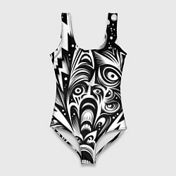 Женский купальник-боди Lightnings and faces - ai art fantasy