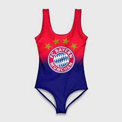 Купальник-боди 3D женский Бавария Мюнхен градиент, цвет: 3D-принт