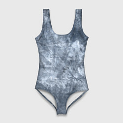 Купальник-боди 3D женский Абстракция - gray-blue, цвет: 3D-принт