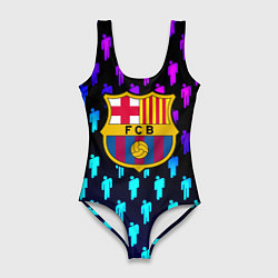 Купальник-боди 3D женский Barcelona люди градиент неон, цвет: 3D-принт