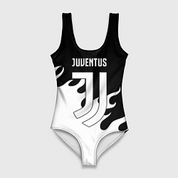 Купальник-боди 3D женский Ювентус огонь текстура, цвет: 3D-принт