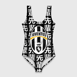 Купальник-боди 3D женский Ювентус япония символы, цвет: 3D-принт