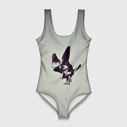 Купальник-боди 3D женский Атакующий ястреб, цвет: 3D-принт