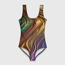 Купальник-боди 3D женский Сморщенные складочки жидкости, цвет: 3D-принт