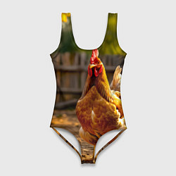 Купальник-боди 3D женский Золотой хранитель двора, цвет: 3D-принт