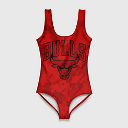 Купальник-боди 3D женский NBA Bulls, цвет: 3D-принт