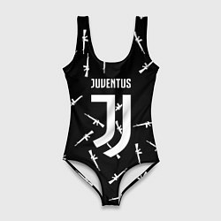 Купальник-боди 3D женский Ювентус армейский стиль, цвет: 3D-принт