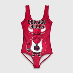 Купальник-боди 3D женский Chicago bulls, цвет: 3D-принт
