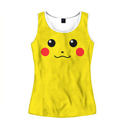 Майка-безрукавка женская Happy Pikachu, цвет: 3D-белый