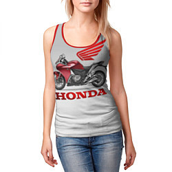 Майка-безрукавка женская Honda 2, цвет: 3D-красный — фото 2