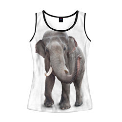 Майка-безрукавка женская Большой слон цвета 3D-черный — фото 1