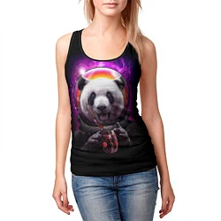 Майка-безрукавка женская Panda Cosmonaut, цвет: 3D-черный — фото 2