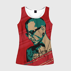 Майка-безрукавка женская Chester Bennington, цвет: 3D-белый