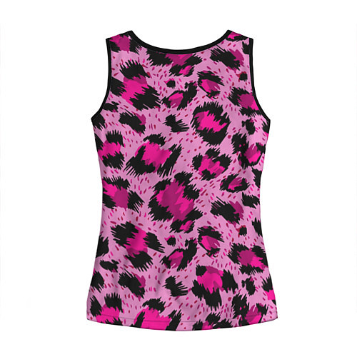 Женская майка без рукавов Розовый леопард / 3D-Черный – фото 2