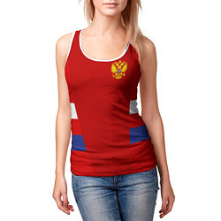 Майка-безрукавка женская Russia: Sport Tricolor, цвет: 3D-белый — фото 2