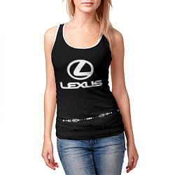 Майка-безрукавка женская Lexus: Black Abstract, цвет: 3D-белый — фото 2