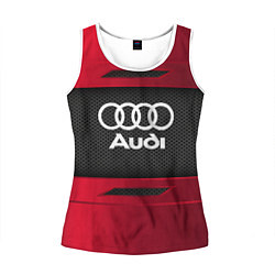 Майка-безрукавка женская Audi Sport, цвет: 3D-белый