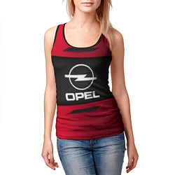 Майка-безрукавка женская Opel Sport, цвет: 3D-черный — фото 2