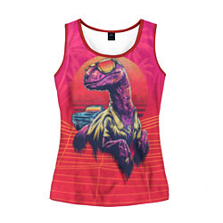 Майка-безрукавка женская Gangsta Dino, цвет: 3D-красный