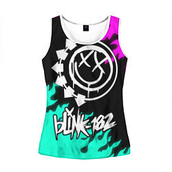 Майка-безрукавка женская Blink-182 5, цвет: 3D-белый