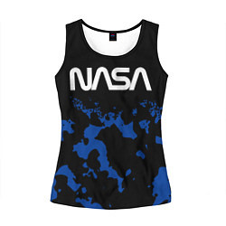 Майка-безрукавка женская NASA НАСА, цвет: 3D-черный