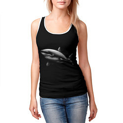 Майка-безрукавка женская Акула, цвет: 3D-белый — фото 2